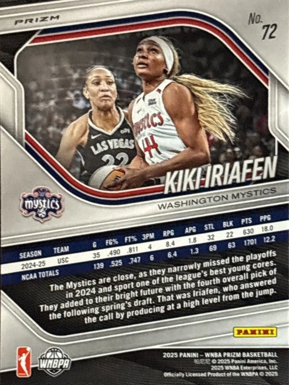 Panini Prizm Kiki Iriafen Blue Prizm WNBA Rookie Card